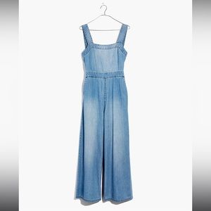 Madewell Denim Apron Bow-Back Jumpsuit Size 2